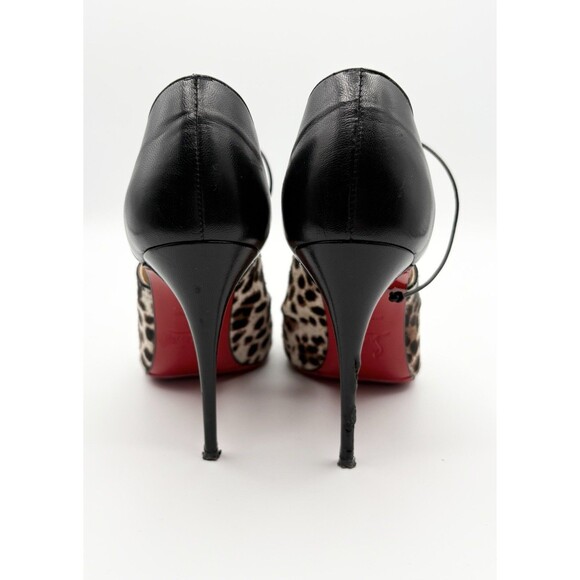 Christian Louboutin Leopard Print Calf Hair Corsita Booties 100mm Sz EU 36.5 - Picture 9 of 14